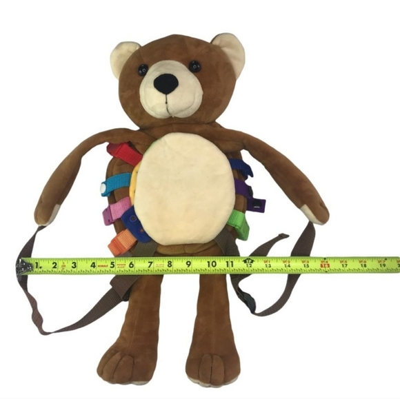 Soft Plush Teddy Bear Clock Backpack "Buckle Toys Billy Bear" Colorful Toy Skils - Picture 8 of 10